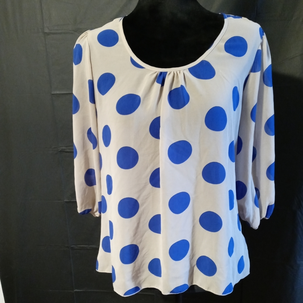 Sheer blue and grey blouse